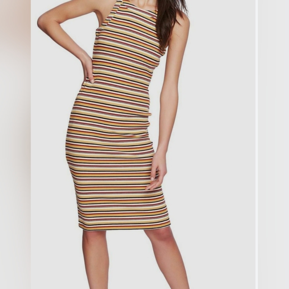 Ambiance Knit Striped Tank Jersey Dress Size L NWOT